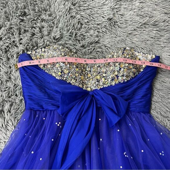 Sherri Hill Blue Mini Homecoming / Formal Dress Size 6 - Picture 8 of 10